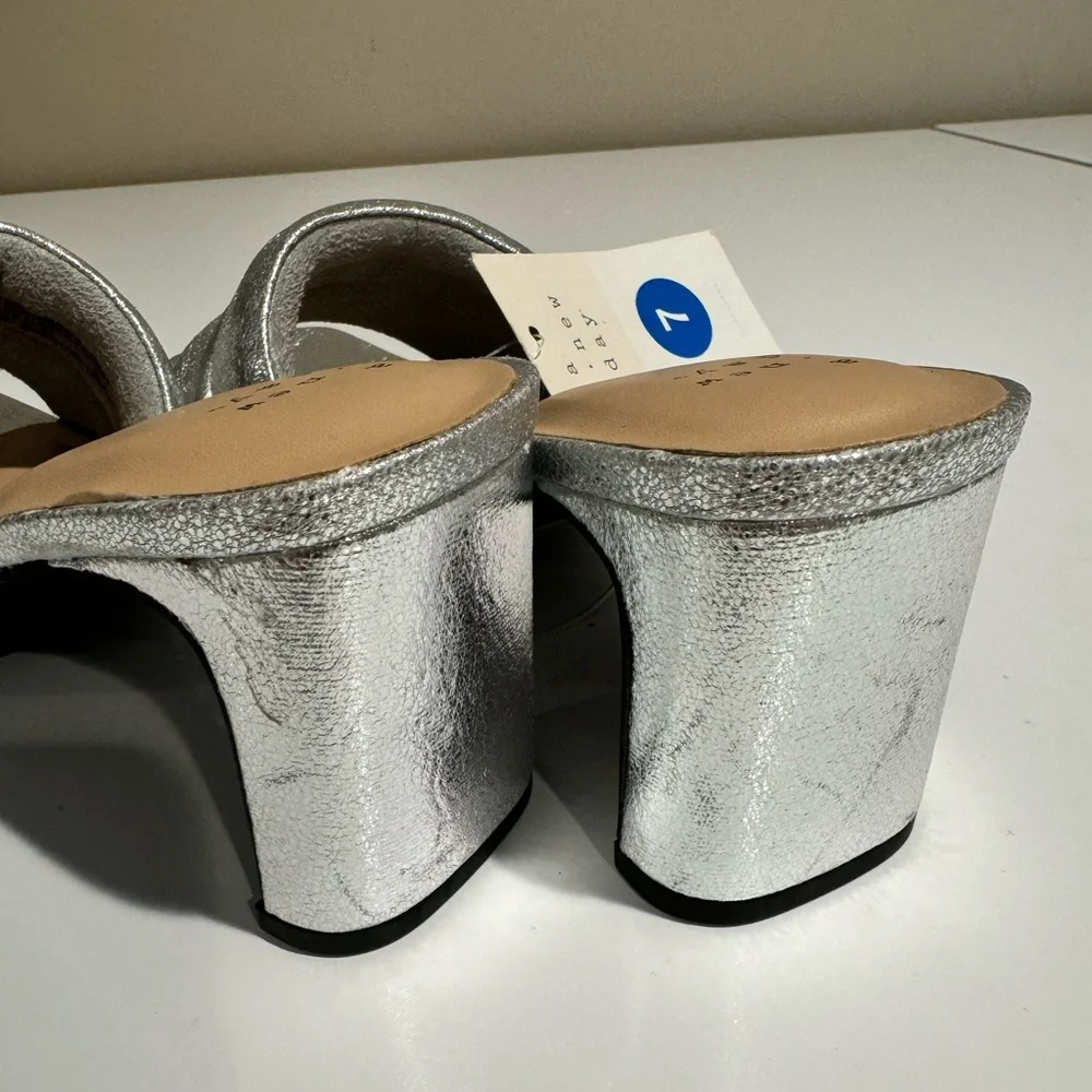 NWT! A NEW DAY Silver Open Toe Heels